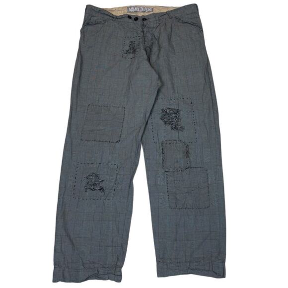 Magnolia Pearl Cotton Charmie Pinstripe Trousers Women's One Size Boho Indie - Picture 1 of 11